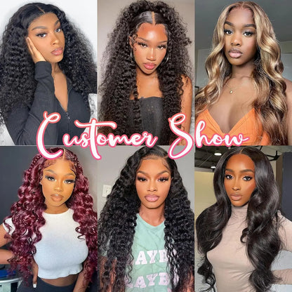 Wear and Go Glueless Wigs Human Hair Deep Wave Lace Front Wigs 4X4 HD Lace Closure Wigs Human Hair No Glue Ready to Wear Wig