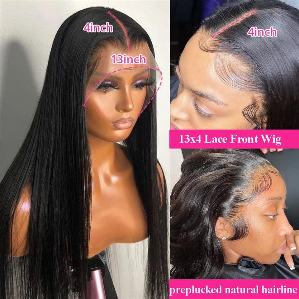 Perruque Lace Front Lisse Premium – Cheveux Humains 100 % Naturels