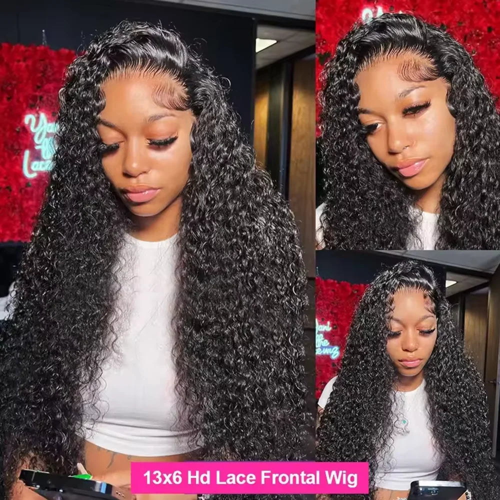 Deep Wave 13X4 Hd Lace Front Human Hair Wig 42 Inch Deep Wave 13X6 Hd Lace Frontal Wig 250 Density 5X5 Glueless Wig for Women